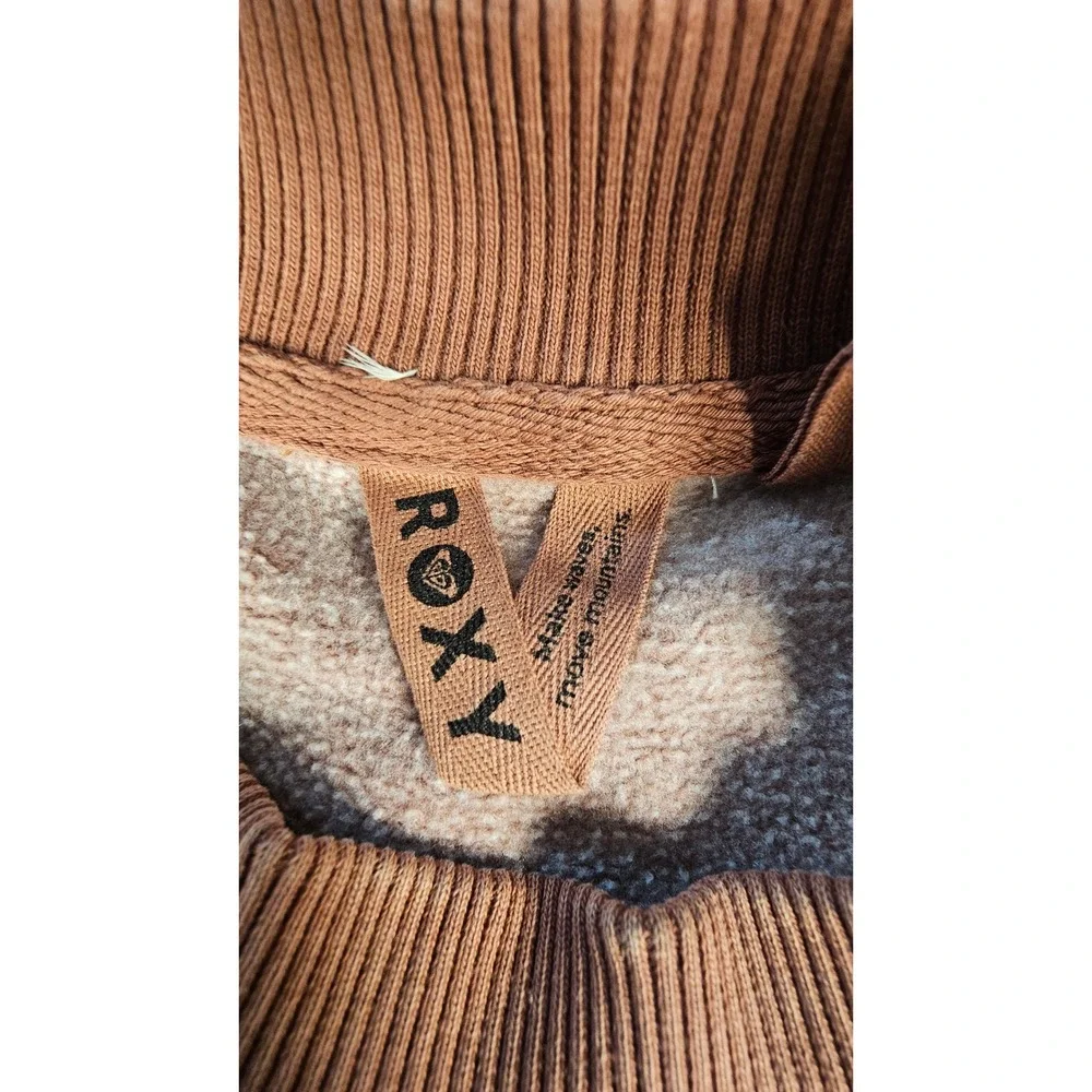 Roxy Womens Sol Graphic Sweatshirt Terracotta Brown Oversized Pullover Medium - Picture 3 of 9